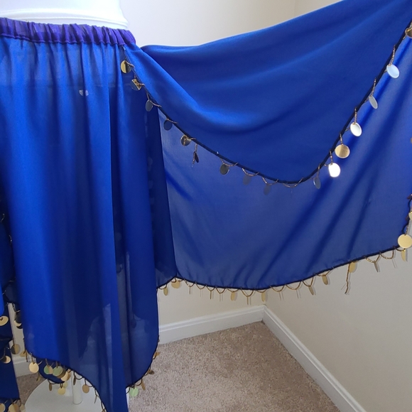 Blue & Gold Pallette Handkerchief Dance Skirt - Picture 4 of 5